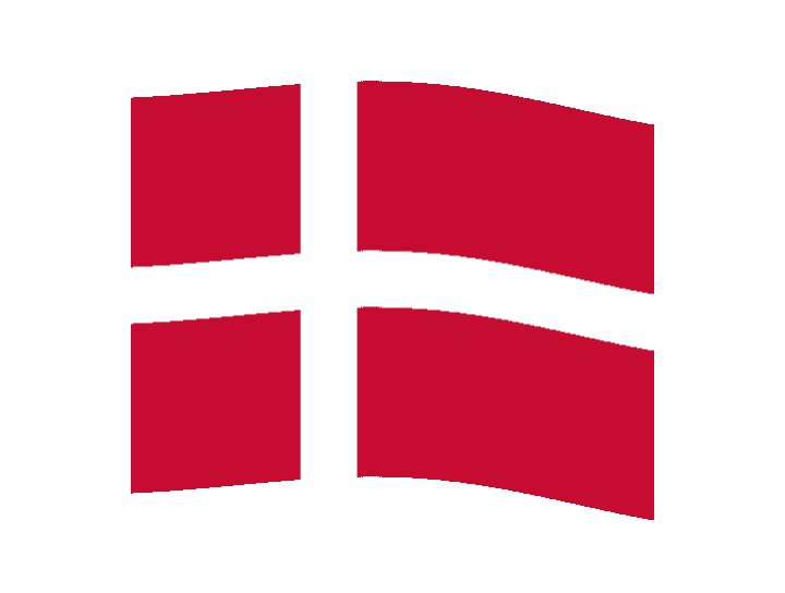 A waving Danish flag.