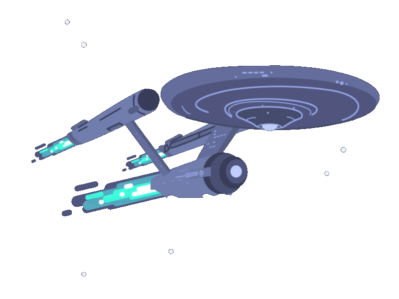 A transparent animation of the USS Enterprise.