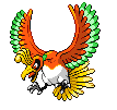 A battle animation of Ho-Oh.