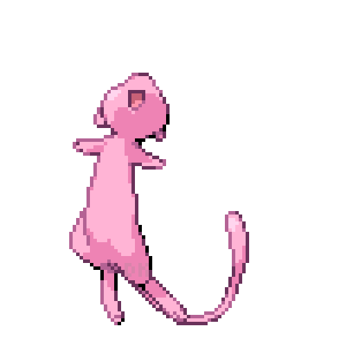 A Mew floating in a circle.
