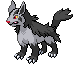 A battle animation of Mightyena.