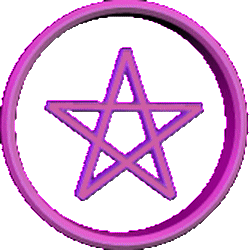 A spinning pink pentagram.