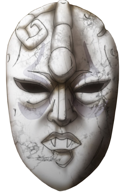 A transparent picture of the stone mask from JJBA.