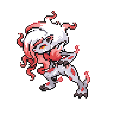 A pixel sprite edit of a Zoroark to be a Hisuian Zoroark.