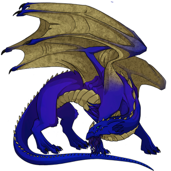 A Flight Rising guardian dragon edited to reseble a DND blue dragon.